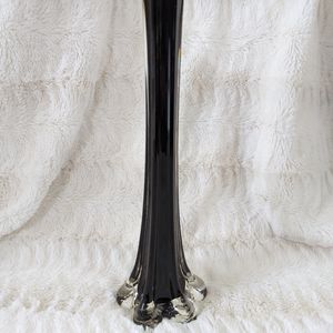 Snowflake bud vase in black 12" tall